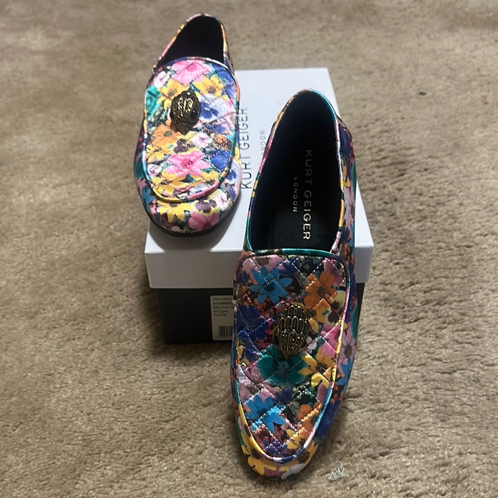 Kurt Geiger Multicolor Floral Flats